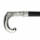 Antique Brass Silver Designer Handle Black Wooden Walking Cane Vintage Stick