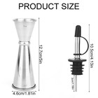 Double Cocktail Jigger For Bartending 2oz 1oz With 2 Pourers Medium  Silver 