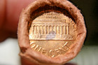 Tails Only  1960 Lincoln Cent Original Bank Wrap Roll Large Date Obw Penny Roll