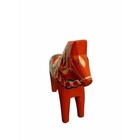 Grannas A Olsson Swedish Dala Horse Hand Painted Wooden Figurine Orange Red