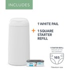 Diaper Genie Classic Pail white 1 Diaper Pail 1 Square Refill - 165 Ct
