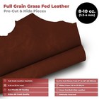 Elw 8-10 Oz   3-4mm  Thick Pre-cut Piece Full Grain Leather Grass Fed Cowhides
