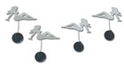  4 set  Chrome Plastic Waving Lady By Grand General  93330 
