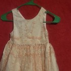 American Princess Girls Ivory pink Floral Satin Fit   Flare Beaded Dress 6x 7