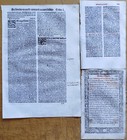 6 Early Printed Post Incunable Leaves  c  - 1487 1550