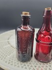 Set 3 Vintage 2 Amethyst 1 Red Glass Bitters Bottles Taiwan Mini 3  