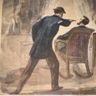 Original 1865 Harper   s Weekly Lincoln Assassination Woodcut Print   