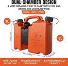 Dual-chamber Chainsaw Fuel And Bar Oil Can 5l 3l Refueling Container With 2 Spou