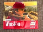 Vintage 1980 Winston Cigarette Tobacco Metal Tin Sign 21x17