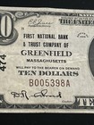 1929  10 First National Bank Greenfield Massachusetts National Currency Ch  474