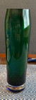 Vintage Cobalt Blue   Green Crystal Bud Vase Euc Sz  8  T X 3 w  70s Base 2  Dia