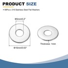 68pcs M5 316 Stainless Steel Flat Washers 16mm Id 16mm Od 1mm Thick 