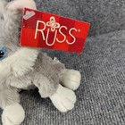 Russ Berrie Misty Gray Tabby Cat Plush Stuffed Animal White Paws Blue Eyes New