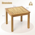 Outdoor Square Teak Wood End Table Coffee Table For Porch Deck Garden Patio