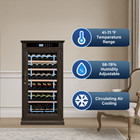 Elegant Brown Luxury Wood Wine Cooler    69 Bottles  Digital Control  For Home Bar