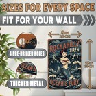 Rockabilly Mermaid Metal Tin Sign Nautical Wall Decor 8x12inch