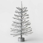Lot Of Two 24  Unlit Tinsel Mini Artificial Christmas Tree Silver Wondershop