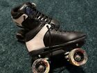 Riedell Dash Roller Skates Black With White Heel Accent Size 5