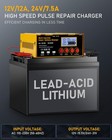 12-amp Smart Battery Charger lithium lead-acid agm gel sla  Pulse Repair Car Bat