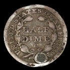 1848-o Seated Liberty Half Dime  V2 Medium O Choice Vg Details Damage- Smh-2598