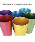 6 Pcs Anodized Aluminum Tumblers Drinking Glasses Vintage Retro Metal Cup New 