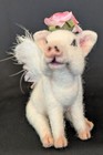    when Pigs Fly    White Pig With Wings Felted Ooak 2020 By Stevi T