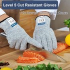 Dowellife Cut Resistant Gloves Food Grade Level 5 Protection  Safety Kitchen Cut