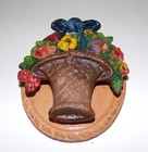 Vintage Cast Iron Hubley Repro Flower Basket Architectural Door Knocker