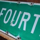 Vintage Retired Obsolete West Fourth Street Traffic Sign Street Road Marker