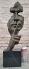 Silence Modern Bronze Sculpture Homage To Salvador Dali Signed Statue Decor