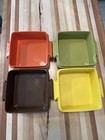 Vintage retro Tupperware Squared Away Sandwich Keepers Set Of  4- Harvest Usa