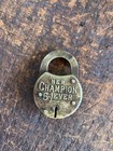 Antique New Champion 6-lever Brass Padlock  Miller Lock Co  Made In Phila Usa