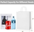 100 Paper Shopping Bags White Kraft 10  X 5 X 13  Retail Merchandise Handles