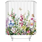 Floral Shower Curtain Spring Style Bathroom Decoration With Hooks 72 Inches