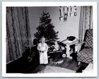 Vtg Photo - Young Boy Christmas Morning Radio Super Wagon Toys   Circa 1950