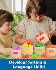 Wooden Play Food Set Color Sorting Toys  Pretend Food For Kitchen Accessories   