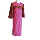 Baba Kea Maxi Dress Honolulu Vintage 60s Hawaiian Pink Psychedelic Bell Sleeve