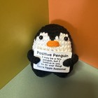 Handmade Positive Crochet Penguin Funny Stocking Stuffers Postive Penguin Gifts