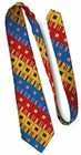 1970s Vintage Necktie Tie Loud Colorful Geometric Brocade Disco 4 1 2  Wide