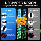 2pcs 3ft Rgb Led Whip Light - App remote W chasing Patterns For Atv utv