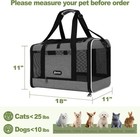 Cat Carrier 18x11x11 Top Load Soft Pet Travel Bag Over 15 Lbs  Collapsible Grey