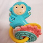 Fisher Price On The Go Baby Dome Seat Replacement Toy Monkey Rings Teal Rattle