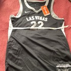 New Nike Las Vegas Aces A ja Wilson  22 Wnba Basketball Jersey Black Gray