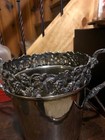 Vintage Grapes   Leaves Silver Plate Handled Champagne Ice Bucket wine Cooler