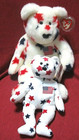 Lot Of 2-ty Beanie Buddy tylon- 01  baby-  98 -glory Bears-mwmt-blue   Red Stars
