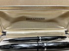 Vintage Sheaffers Black Writing Fountain Pen Mechanical Pencil Set In Box