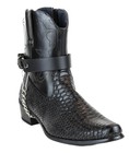 Boot Strap Plain Leather Chain Punk Goth Cowboy Bikers Western Boot