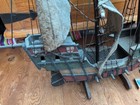 Antique   Vintage Model Boat   Pirate Ship Vessel Old Folk Art Handmade Galleon