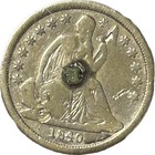 1840 Love Token Seated Liberty Dime - Engraved Design letter    b    - Lt45