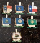 15 Vintage 1950 s Nabisco Shredded Wheat Tin United States Flag Tab Pins Vg-nm